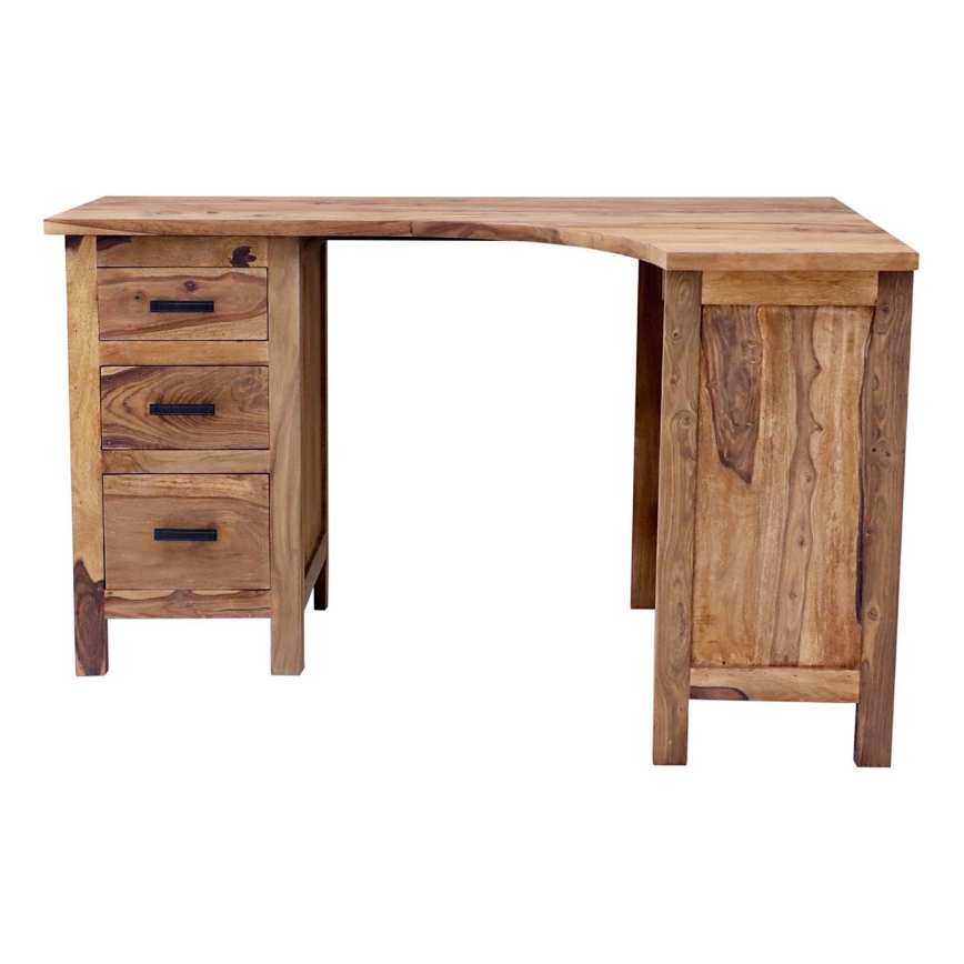 Kutni pisaći stol RAMI 130x85 cm masivni/palisander