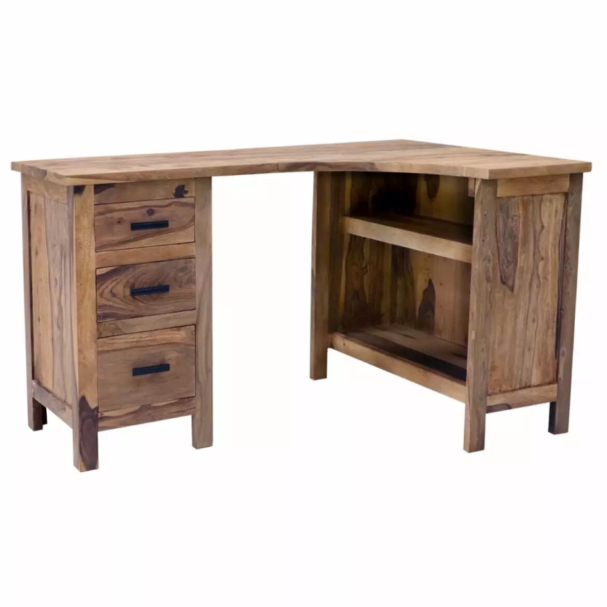 Kutni pisaći stol RAMI 130x85 cm masivni/palisander
