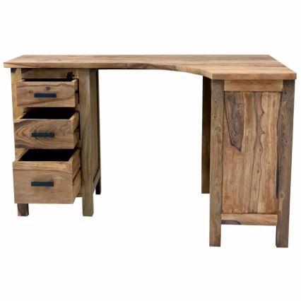 Kutni pisaći stol RAMI 130x85 cm masivni/palisander