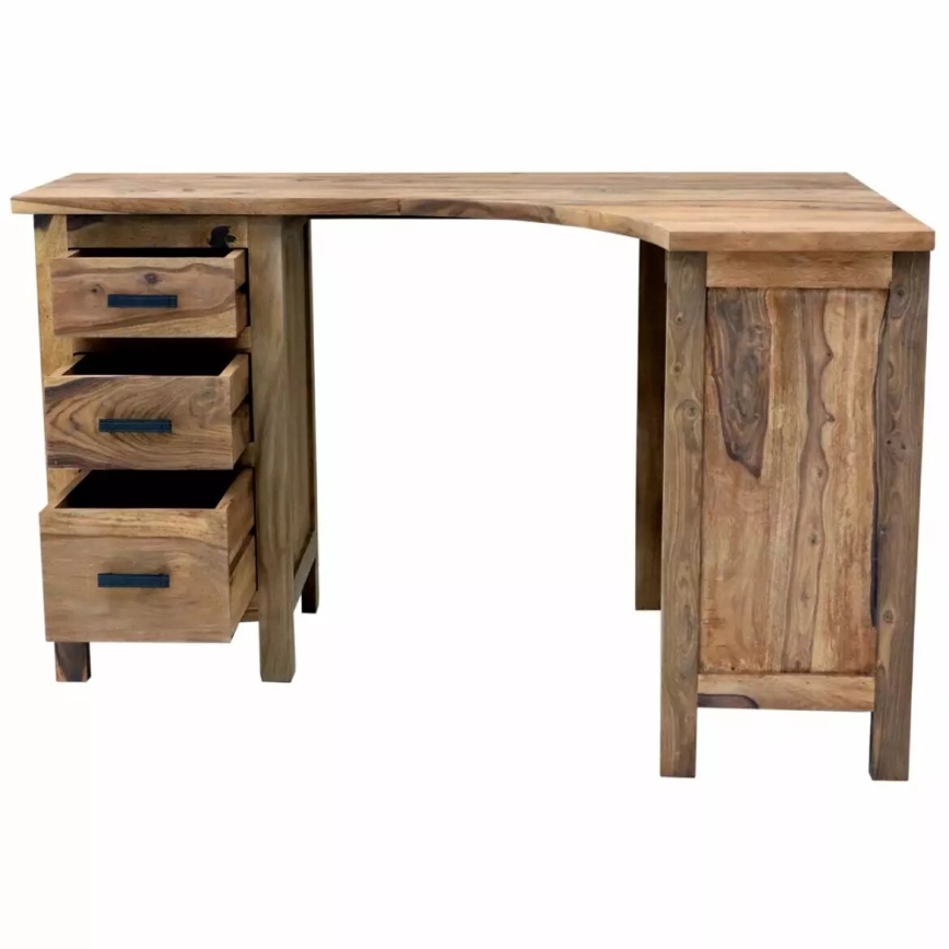 Kutni pisaći stol RAMI 130x85 cm masivni/palisander