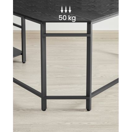 Kutni pisaći stol SOLEA, crne boje