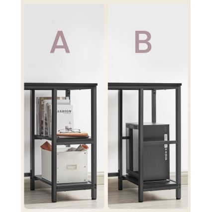 Kutni pisaći stol SOLEA, crne boje