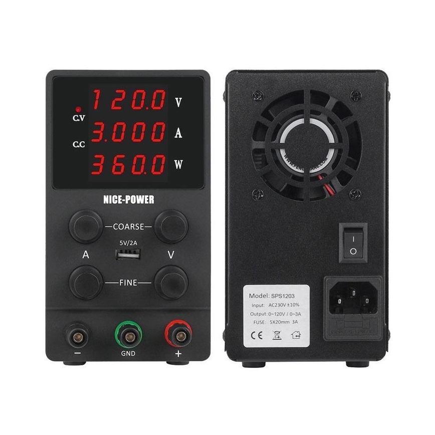 Laboratorijski izvor napajanja 0-120V/0-3A