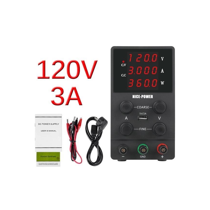 Laboratorijski izvor napajanja 0-120V/0-3A