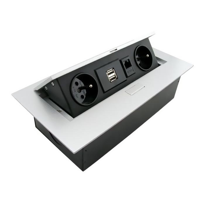 Lajsna s utičnicama 2x230V/2xUSB/1xRJ45