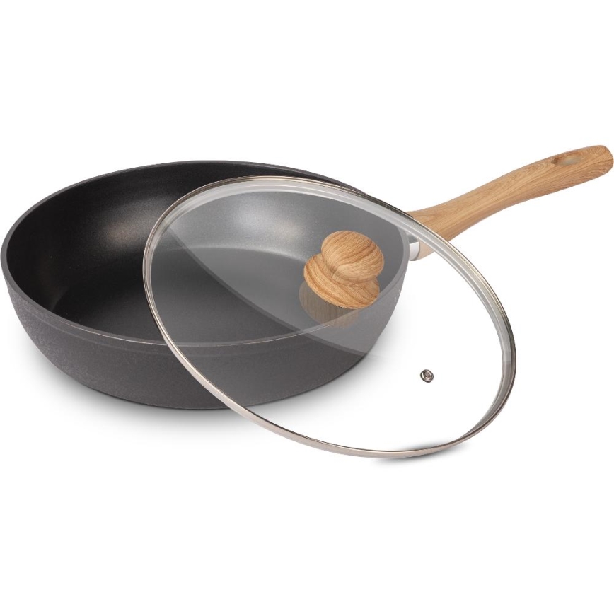 Lamart - Tava s poklopcem 28 cm crna/smeđa