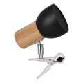 Lampa sa stezaljkom SVENDA 1xE27/60W/230V hrast/crna
