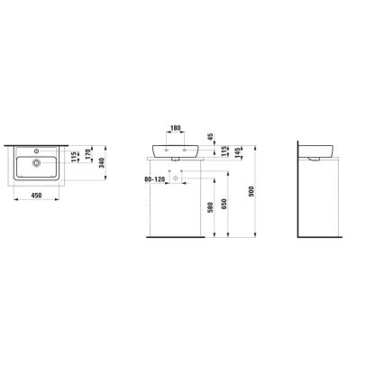 LAUFEN H8119520001041 - Nadgradni umivaonik PRO 45x34 cm keramika/bijela