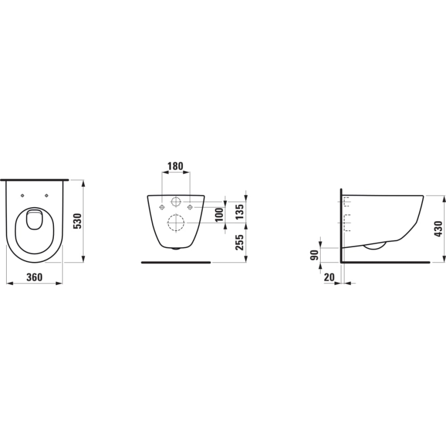 LAUFEN H8209560000001 - Viseća WC školjka PRO keramika/bijela