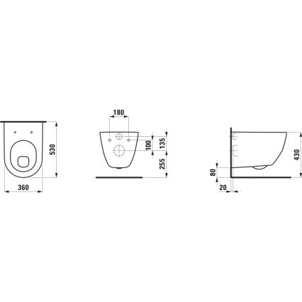 LAUFEN H8209590000001 - Zidna WC školjka PRO keramika/bijela