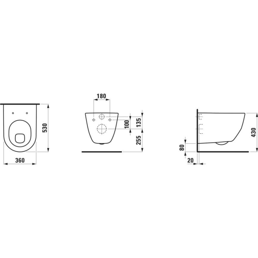 LAUFEN H8209590000001 - Zidna WC školjka PRO keramika/bijela