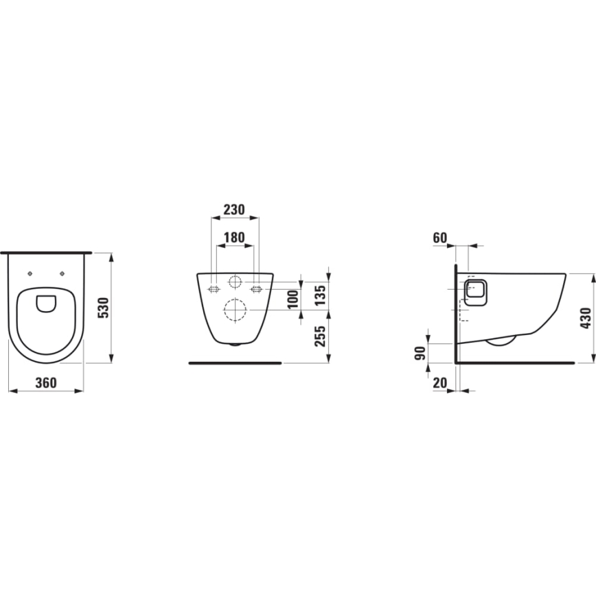 LAUFEN H8209640000001 - Viseća WC školjka PRO keramika/bijela