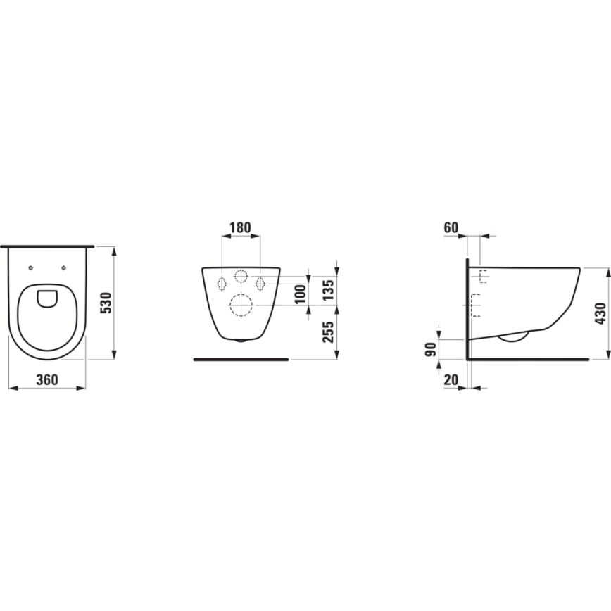 LAUFEN H8209664000001 - Viseća WC školjka PRO keramika/bijela