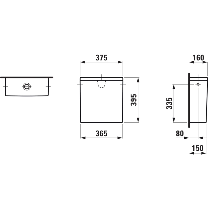 LAUFEN H8299520009721 - Vodokotlić PRO s bočnim priključkom keramika/bijela