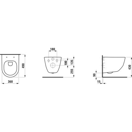 LAUFEN H8669550000001 - Viseća WC školjka PRO, keramika/bijela + toaletno sjedalo SoftClose PRO, duroplast/bijela