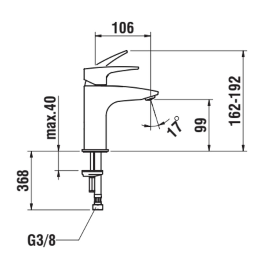 LAUFEN HF500702100000 - Miješalica za umivaonik LAURIN 16,2 cm sjajni krom