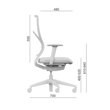 LD Seating - Uredska stolica s naslonom za glavu ARCUS siva/zelena