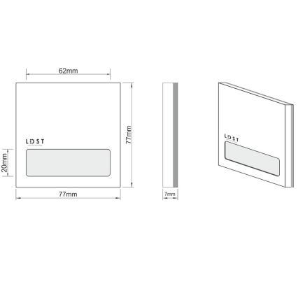 LDST AL-01-B-BZ5 - LED stepenišno svjetlo ALEX 5xLED/1,2W/230V bijela 6500K
