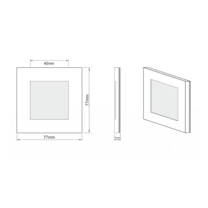 LDST AN-01-SS-CZ9 - LED stepenišno svjetlo ANGEL 9xLED/1,2W/230V crvena