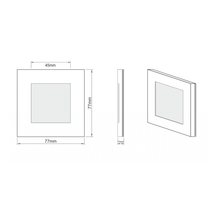 LDST AN-01-SS-CZ9 - LED stepenišno svjetlo ANGEL 9xLED/1,2W/230V crvena