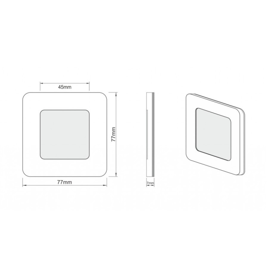 LDST DI-01-B-BZ12 - LED stepenišno svjetlo DIANA LED/1,2W/230V bijela 6500K