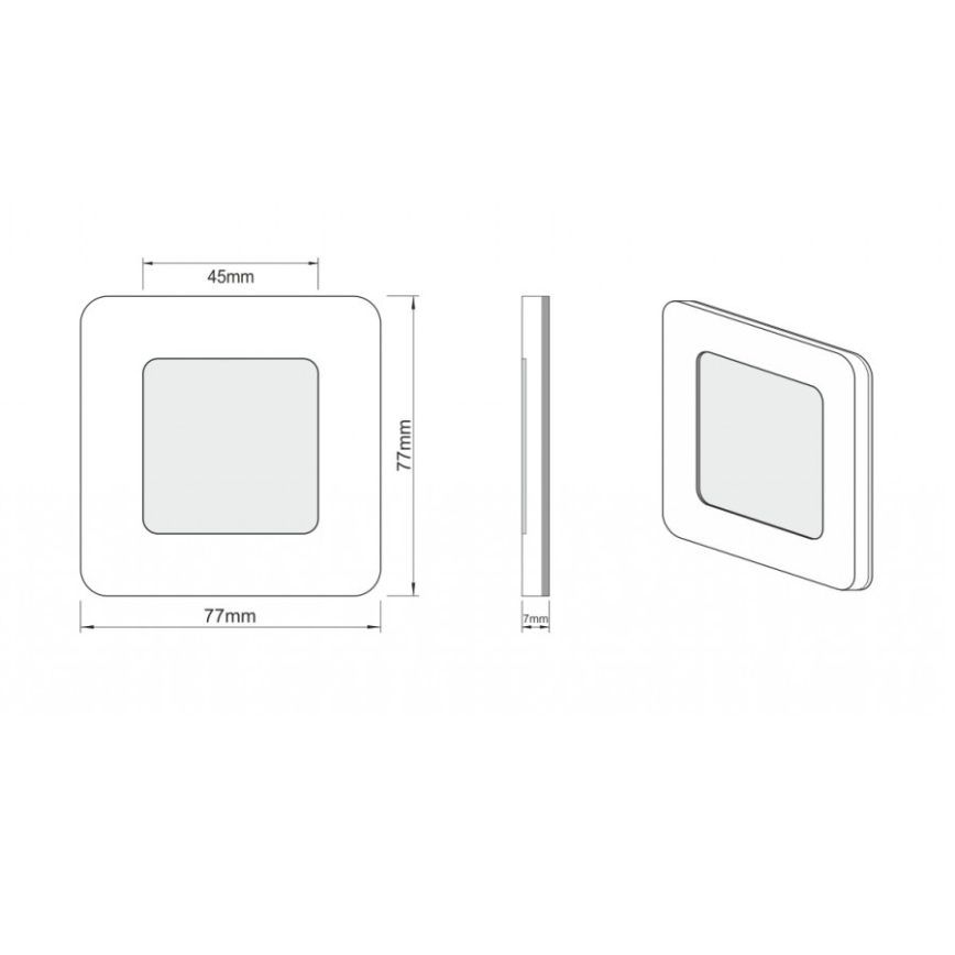 LDST DI-01-CB-BC9 - LED stepenišno svjetlo DIANA LED/1,2W/230V 3500K