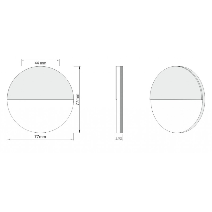 LDST RO-01-CB-BZ4 - LED stepenišno svjetlo ROBIN 4xLED/1,2W/230V sjajna crna 6500K