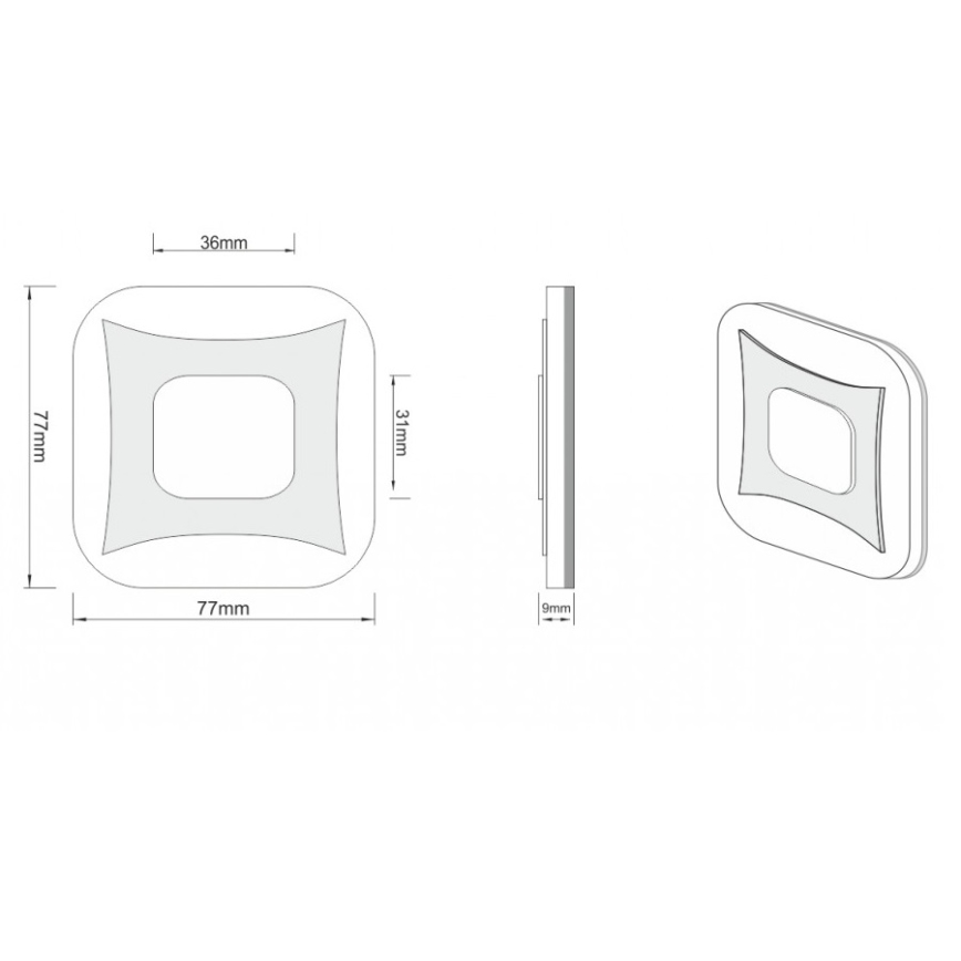 LDST SK-01-CB-BZ8 - LED stepenišno svjetlo SHOCK 8xLED/1,2W/230V 6500K