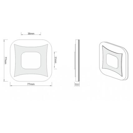 LDST SK-01-SS-BC8 - LED stepenišno svjetlo SHOCK 8xLED/1,2W/230V mat krom 3500K