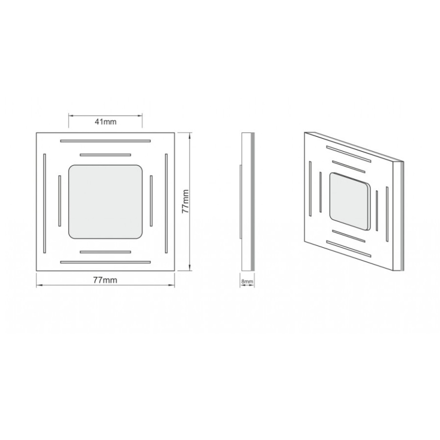 LDST SP-01-B-BZ8 - LED stepenišno svjetlo SPACE 8xLED/1,2W/230V bijela 6500K