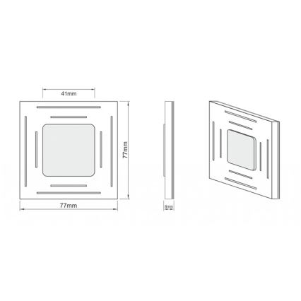 LDST SP-01-SS-BC8 - Rasvjeta za stubište SPACE 8xLED/1,2W/230V