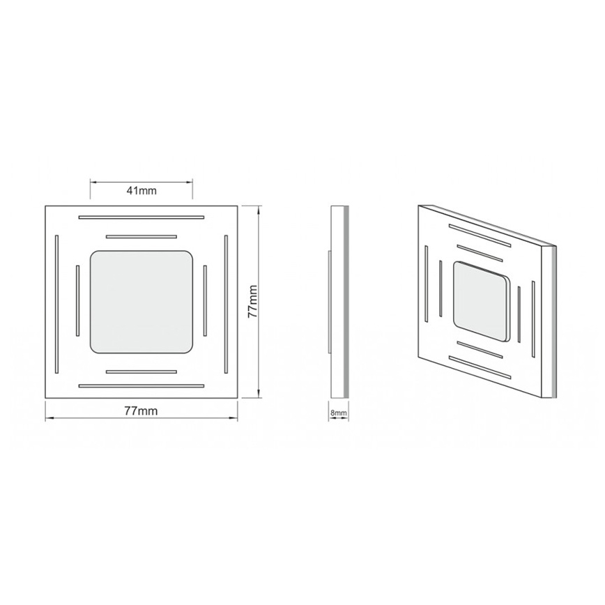 LDST SP-01-SS-BC8 - Rasvjeta za stubište SPACE 8xLED/1,2W/230V