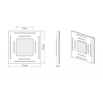 LDST SP-01-SS-BZ8 - LED stepenišno svjetlo SPACE 8xLED/1,2W/230V mat krom 6500K