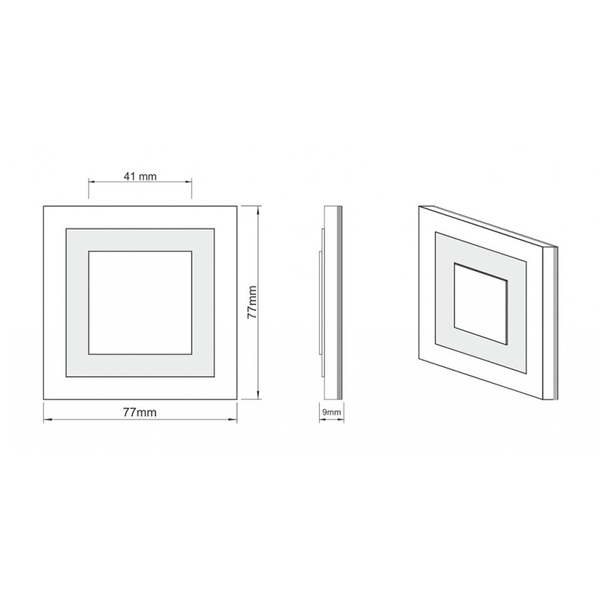 LDST SU-01-SC-BC8 - Rasvjeta za stepenice SUNNY 8xLED/1,2W/230V