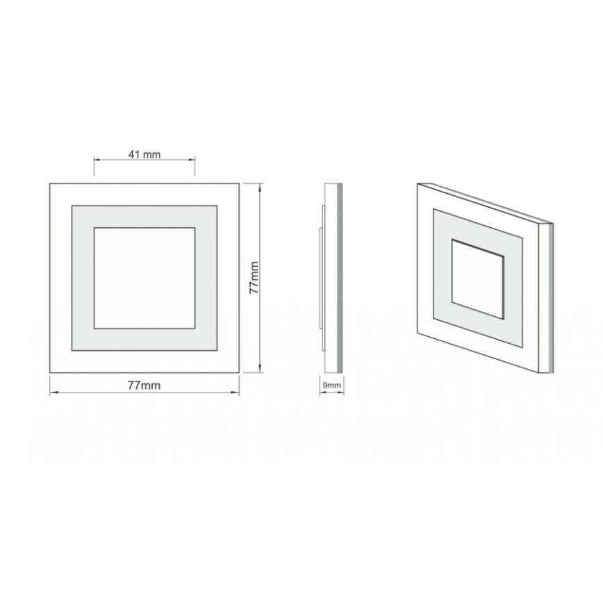 LDST SU-01-SZ-BC8 - LED stepenišno svjetlo SUNNY 8xLED/1,2W/230V zlatna 3500K