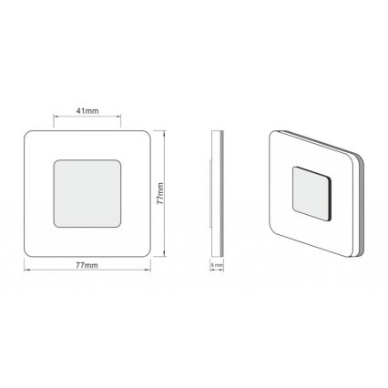 LDST SW-01-B-BC8 - Rasvjeta za stepenice SWIFT 8xLED/1,2W/230V