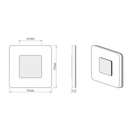 LDST SW-01-CB-BC8 - Rasvjeta za stubište SWIFT 8xLED/1,2W/230V