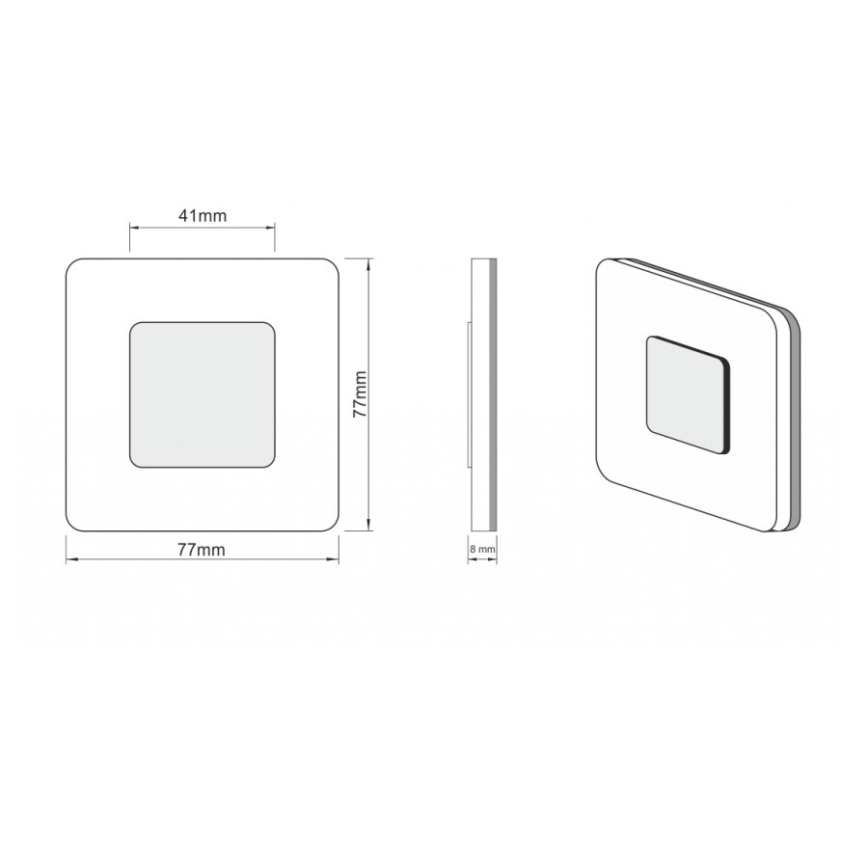 LDST SW-01-CB-BZ8 - LED Stubišna svjetiljka SWIFT 8xLED/1,2W/230V sjajna crna 6500K