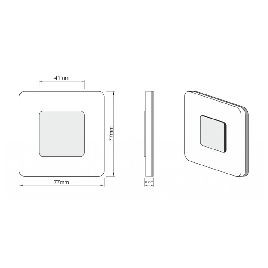 LDST SW-01-SS-BC8 - Rasvjeta za stubište SWIFT 8xLED/1,2W/230V
