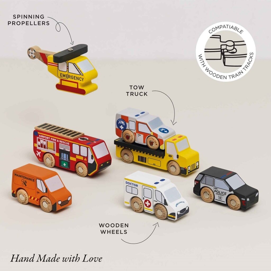 Le Toy Van - Set spasilačkih vozila s helikopterom