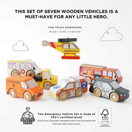 Le Toy Van - Set spasilačkih vozila s helikopterom