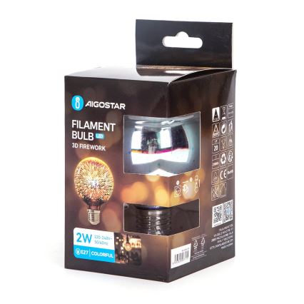 LED 3D Dekorativna žarulja E27/2W/230V - Aigostar