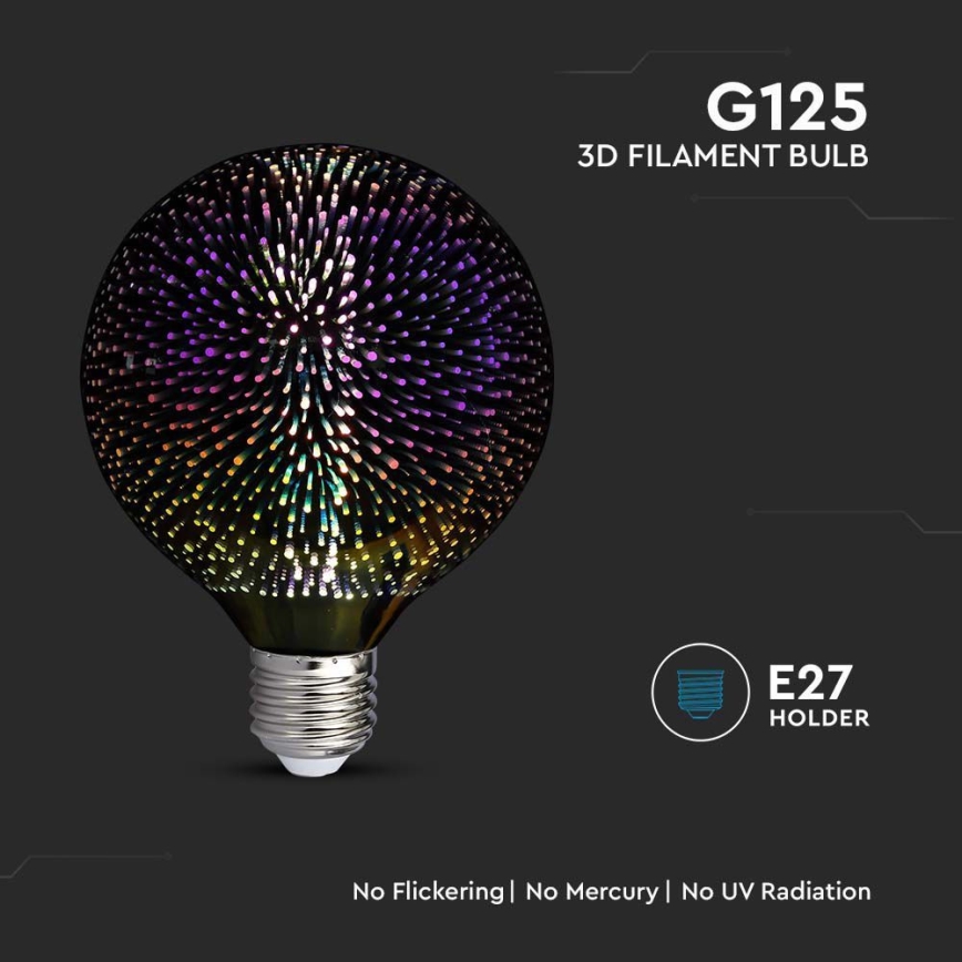 LED 3D Dekorativna žarulja FILAMENT G125 E27/4W/230V 3000K