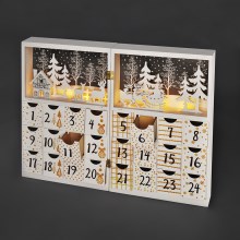 LED Adventski kalendar LED/2xAAA drvo
