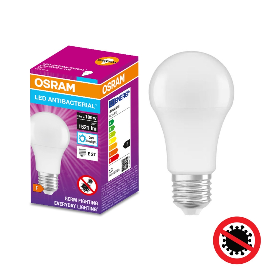 LED Antibakterijska žarulja A100 E27/13W/230V 6500K - Osram