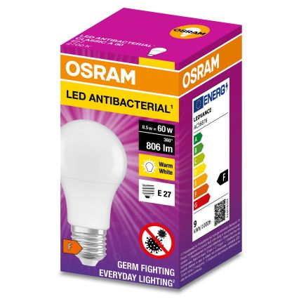 LED Antibakterijska žarulja A60 E27/8,5W/230V 2700K - Osram