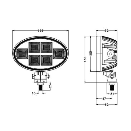 LED Reflektor za automobil BLACK LED/150W/10-30V IP69 5700K ovalni