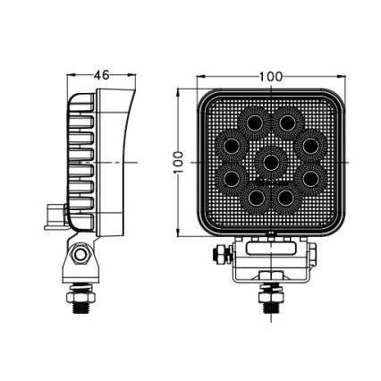 LED Reflektor za automobil BLACK LED/36W/10-30V IP69 5700K kvadratni