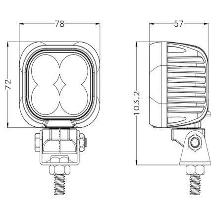 LED točkasto svjetlo za automobil BLACK LED/40W/10-30V IP69 5700K kvadratno