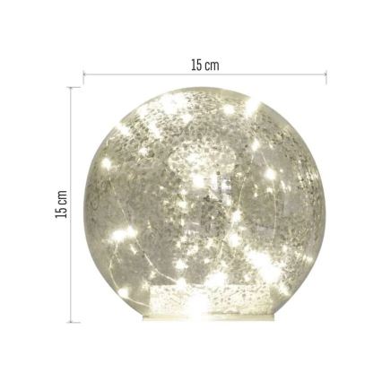 LED božićna dekoracija 20xLED/3xAA kugla promjera 15 cm